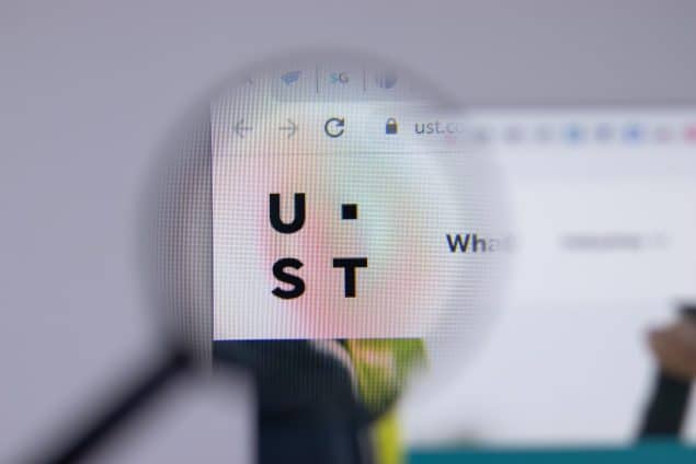 UST Global company logo close-up on website page