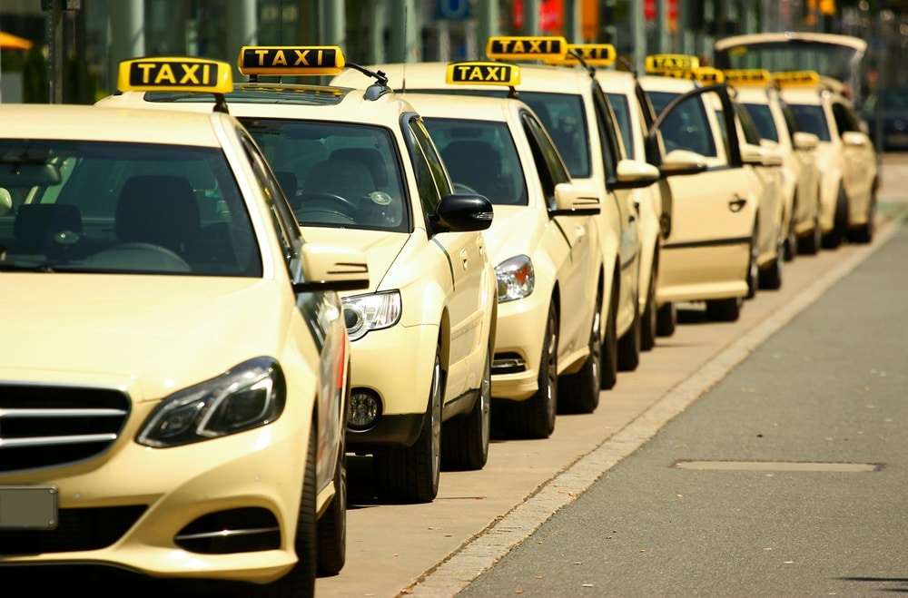 A row of taxis