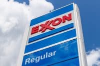 Exxon logo at a gas station