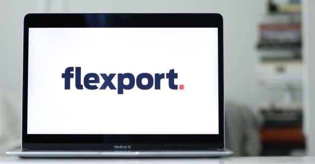 Logo of Flexport on a laptop