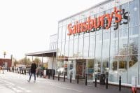 Exterior View Of Sainsbury s Supermarket Entrance
