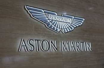 Aston Martin Logo Wall in Geneva International Motor Show