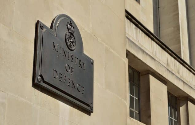 British Ministry of Defence sign