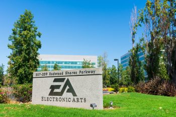Electronic Arts sign at video game company headquarters