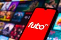 FuboTV logo displayed on a smartphone