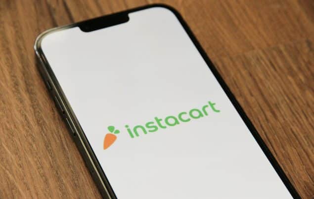 Instacart logo displayed on phone screen