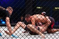 MMA fighters inside a cage