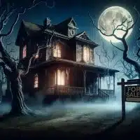 An AI image of a haunted house