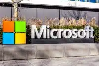 Microsoft logo at office building