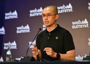 Changpeng Zhao, former CEO of Binance, speaking at a press conference