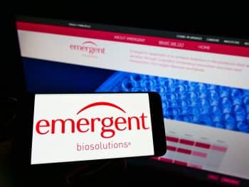 Emergent BioSolutions website on screen